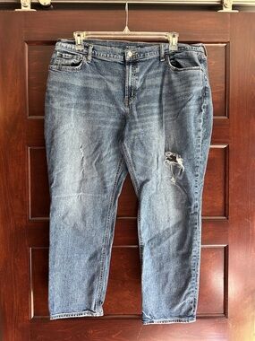 Old Navy Women's Boyfriend Jeans - Medium Blue Distress